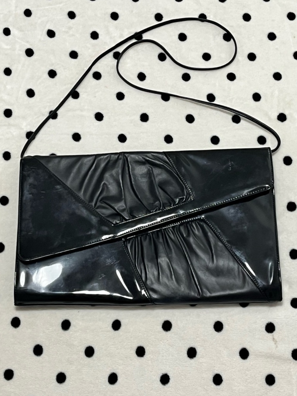Vintage Oversized Patent Leather Envelope Clutch